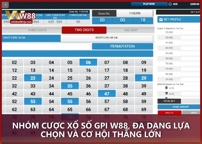 Nhóm cược Xổ Số GPI W88, đa dạng lựa chọn và cơ hội thắng lớn
